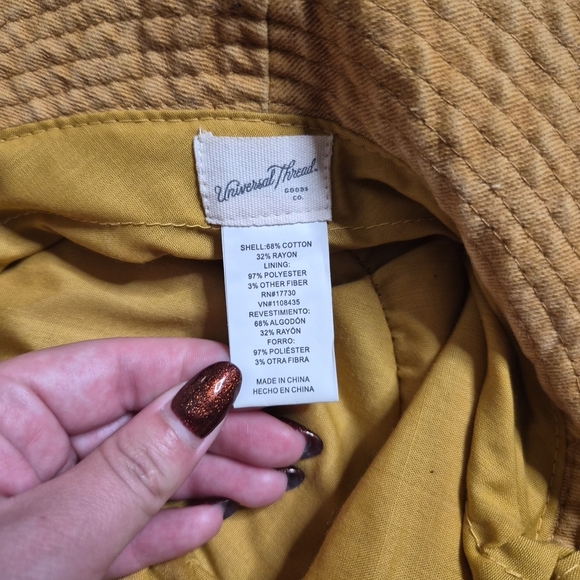 Mustard Yellow Bucket Hat Universal Thread Cotton Blend Fall Spring Summer Stree - Picture 9 of 9